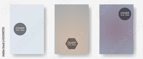 Halftone gradient texture vector cover layouts.