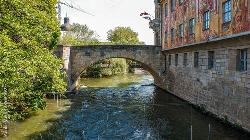 Das alte historische Rathaus an der Pegnitz von Bamberg