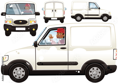 Small delivery van and driver