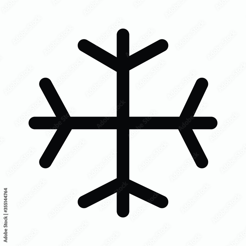 Obraz premium Snowflake icon. Christmas and winter theme. Simple flat black illustration on white background.