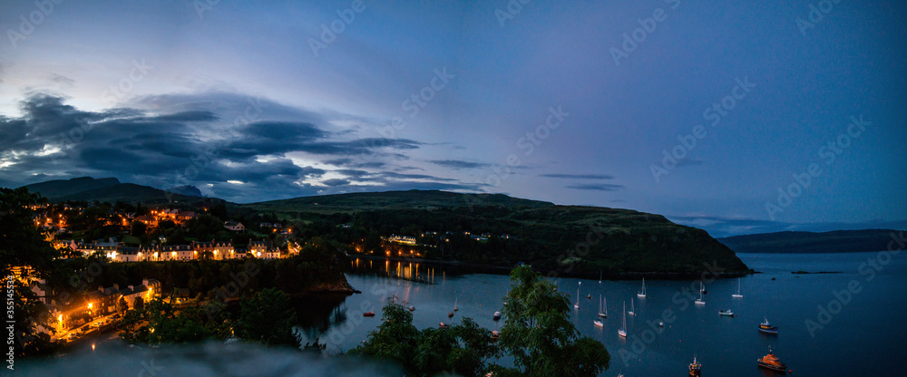 Portree Harbour at night, night at the Isle of Skye, scotland, From the lump, Loch Portree