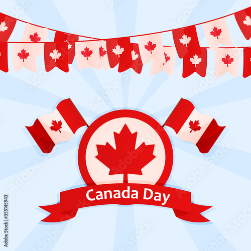 template banner square website greeting canada day