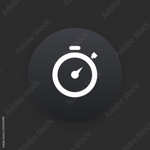 Stopwatch - Matte Black Web Button