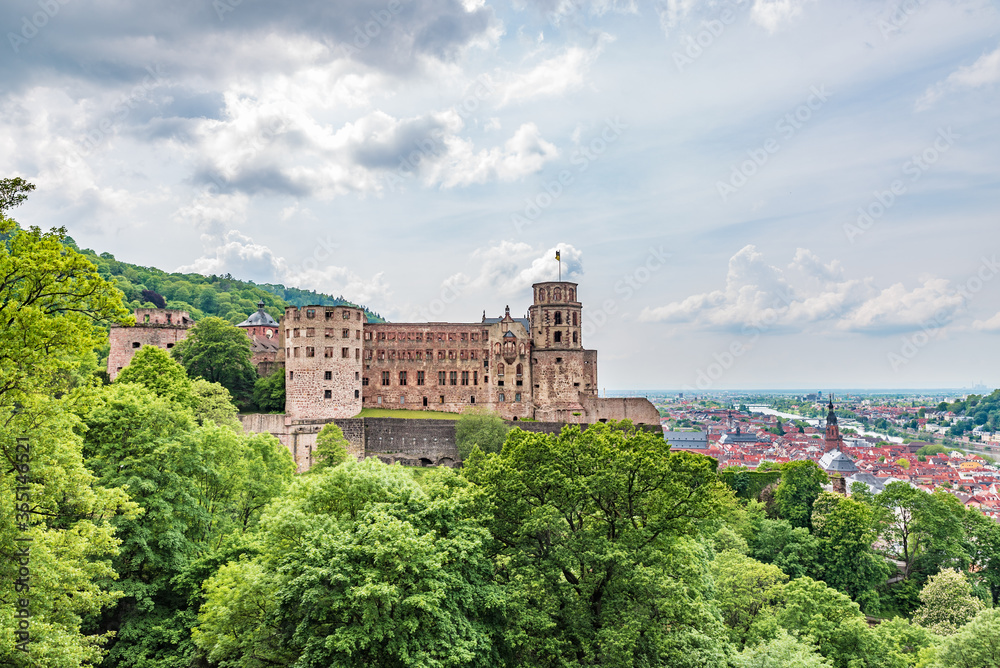 Panoramic view of the Heidelberger Schloss, Heidelberg, Germany