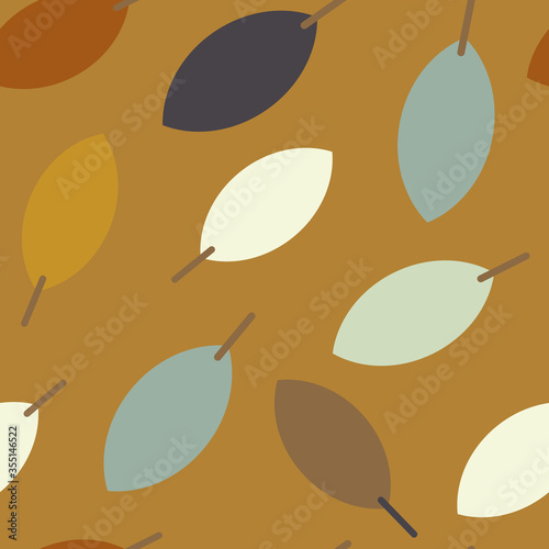 Vector seamless pattern background with leaves.