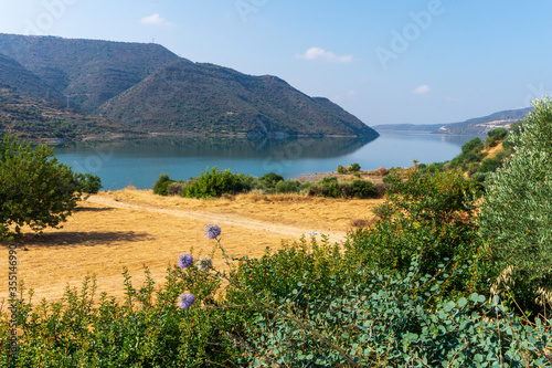 view of Kouris Reservoir, is the largest dam in Cyprus, Limassol District, Cyprus photo