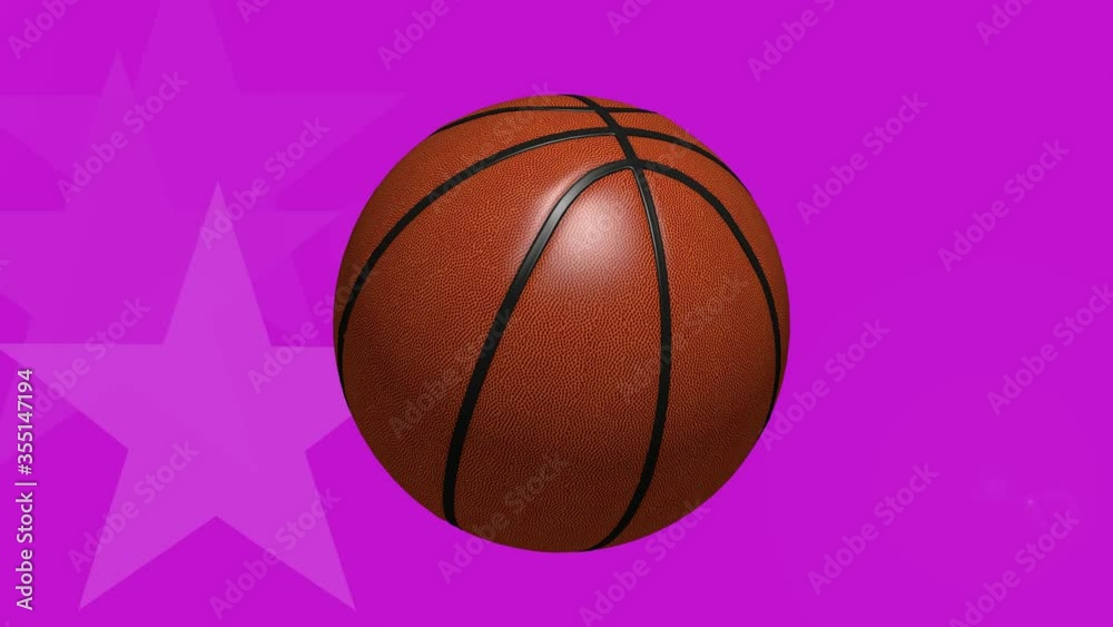 Pink basketball background with animated stars