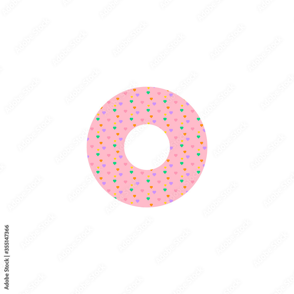 Pink sprinkled donut. Vector illustration Pink sprinkled donut. Vector illustration