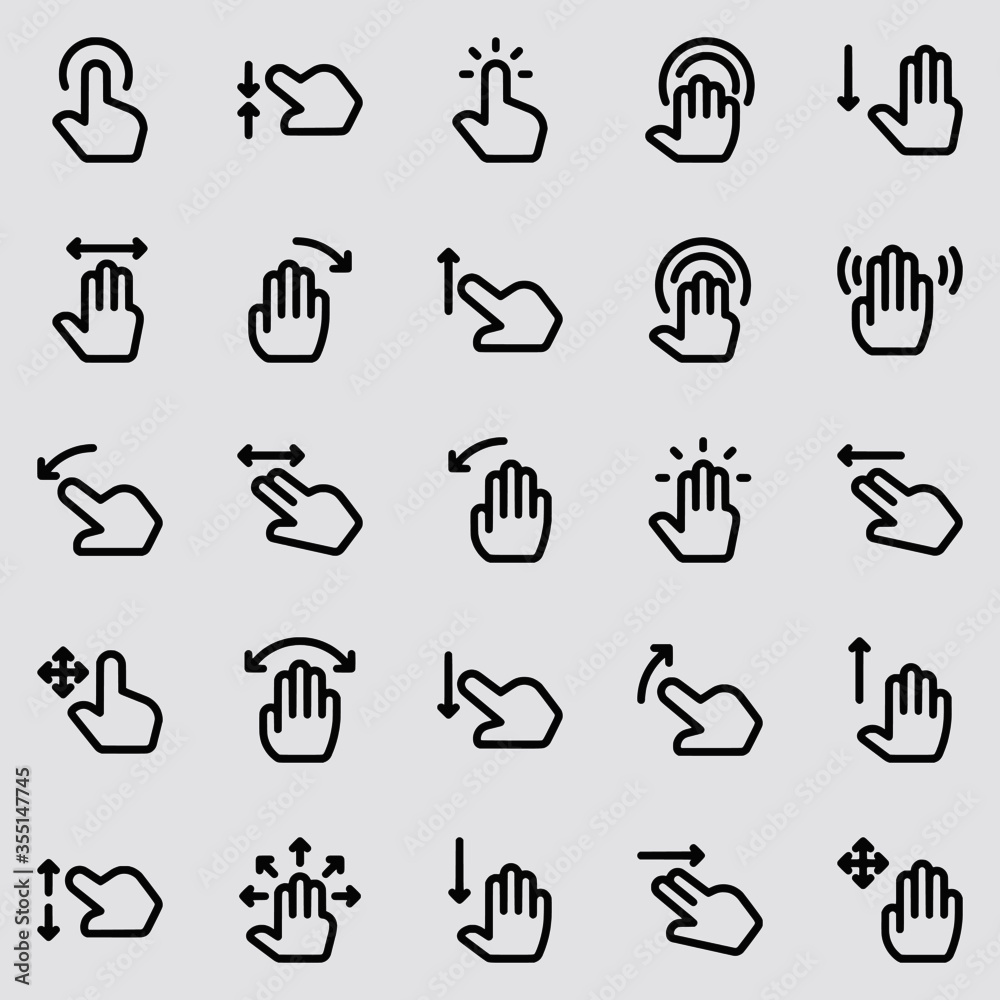 Vector Illustration of A Touch Gestures Icon Set | Vector Line Icon | Touch Gestures Vector Icon | Single Vector Icon Vector Illustration of A Touch Gestures Icon Set | Vector Line Icon | Touch Gestures Vector Icon | Single Vector Icon