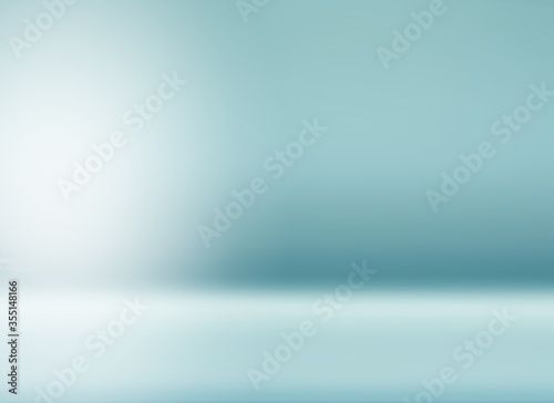 Blue abstract background blurred. empty white light gradient studio room. used for background and display or montage of your product.
