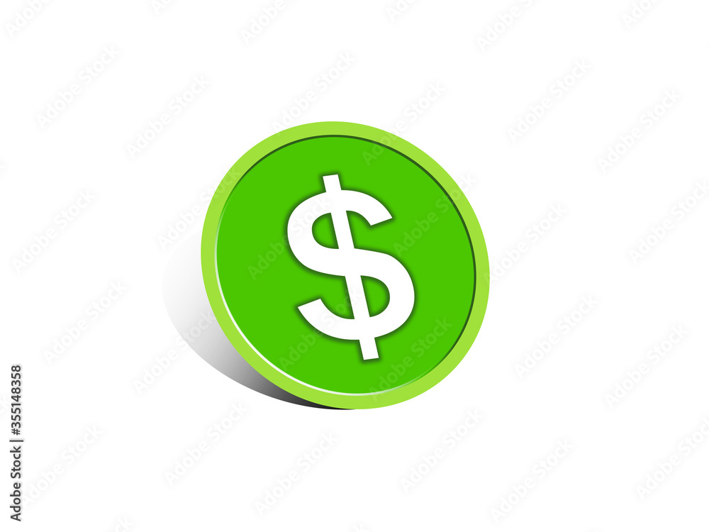 Illustration of dollar coin. ドルコインのイラスト Illustration of dollar coin. ドルコインのイラスト