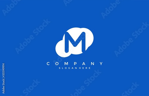 Cloud Bubble Letter M Logo Design