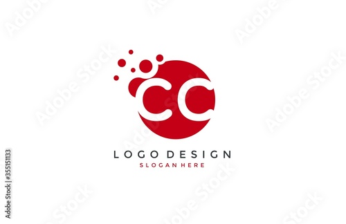 Dots Letter CC Logo Design Template
