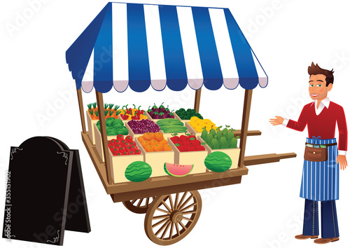 Market stall and trader