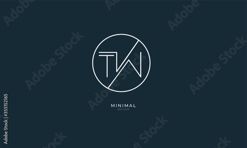 Alphabet letter icon logo TW photo