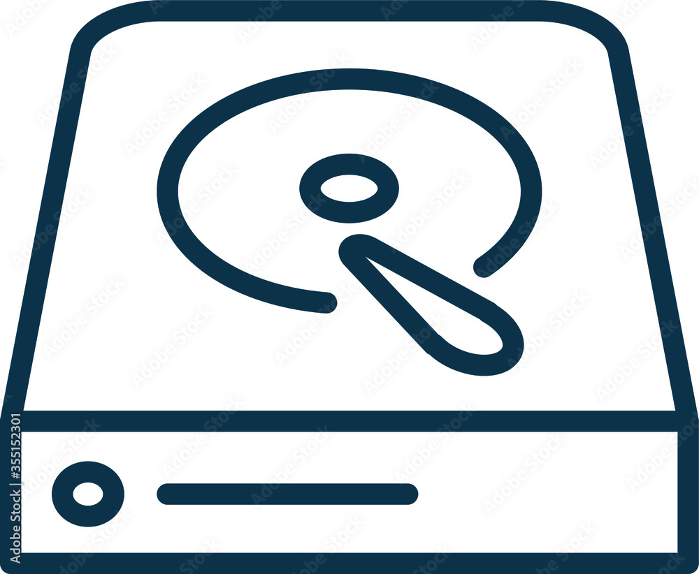 hard drive icon vector line graphic simple no background hard drive icon vector line graphic simple no background