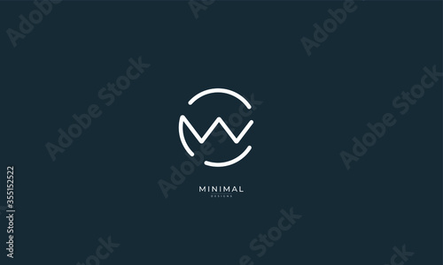 Alphabet letter icon logo CW or WC