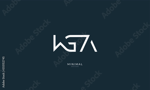 Alphabet letter icon logo WGA