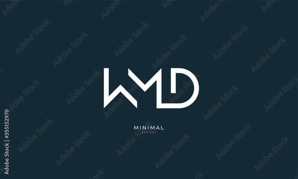 Alphabet letter icon logo WMD Alphabet letter icon logo WMD