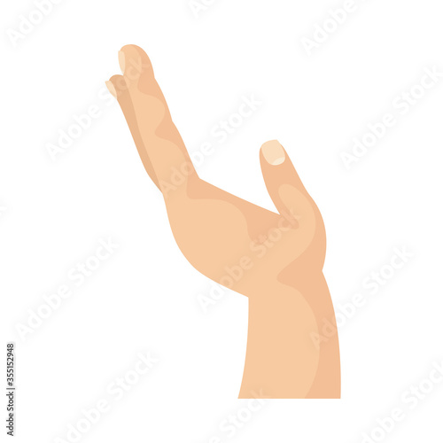 hand human receiving isolated icon