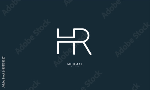 Alphabet letter icon logo HR