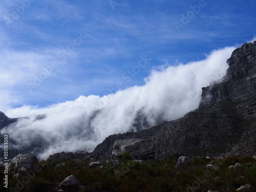 Beautiful blue skies and mountains, Table Mountain, Cape Town, South Africa