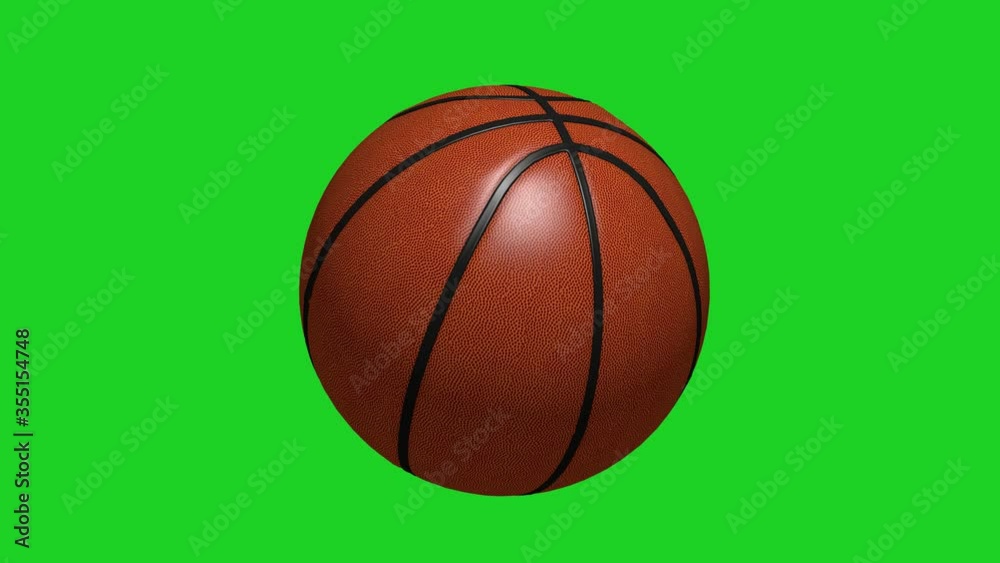 Rotating basketball on a green screen Rotating basketball on a green screen