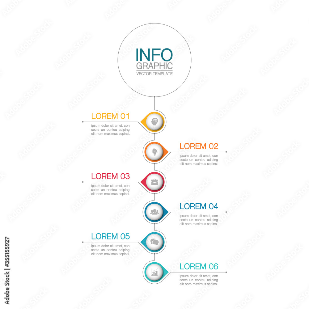Vector iInfographic template for business, presentations, web design, 6 options. Vector iInfographic template for business, presentations, web design, 6 options.