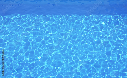 Blue clear water in swimming pool. 3d illustration