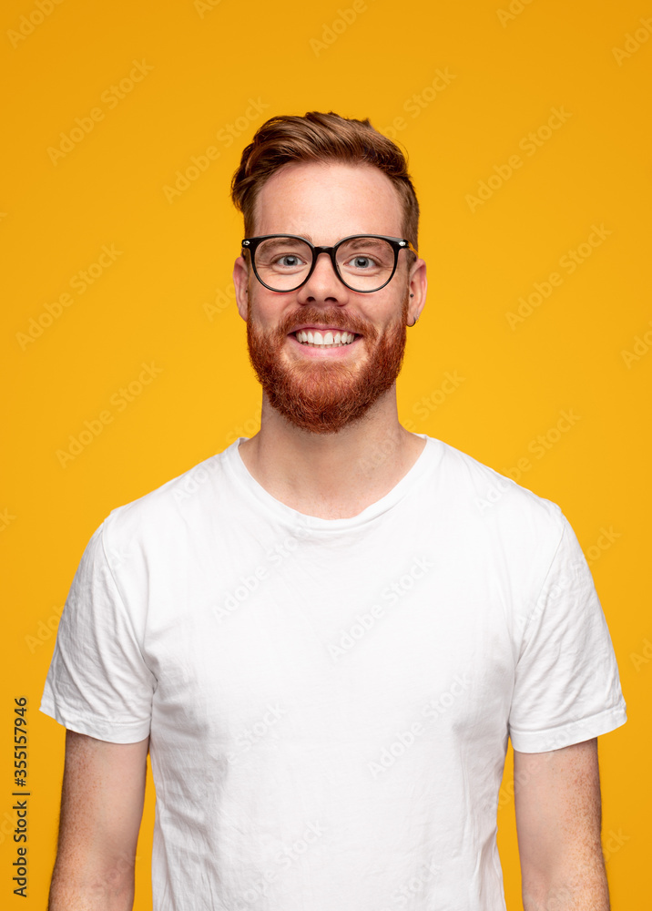 Happy young man in white t shirt Happy young man in white t shirt