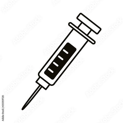 vaccine syringe line style icon