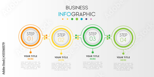 Business infographic element with options, steps, number vector template design