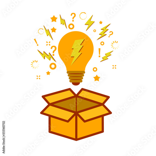 Creative idea Logo with a half of light bulb and brain isolated on white background. Symbol of creativity. EPS 10