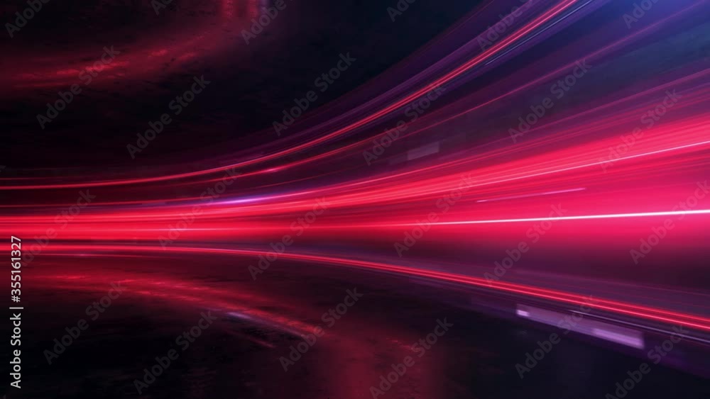 Super fast сity life, urban scene, car light trails, transport and traffic concept.