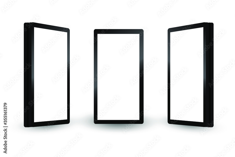 Lightbox or vertical city format billboard. Light box signage in realistic frame