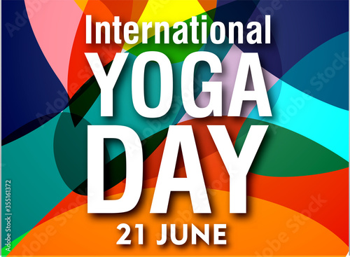 21 june International yoga day web banner EPS10 vector.Meditation Practice Yoga Colorful Fitness Concept. Vector illustration
