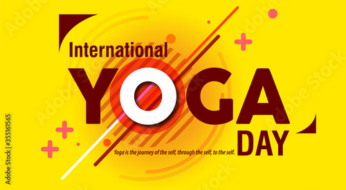 21 june International yoga day web banner EPS10 vector.Meditation Practice Yoga Colorful Fitness Concept. Vector illustration
