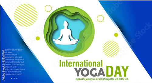 21 june International yoga day web banner EPS10 vector.Meditation Practice Yoga Colorful Fitness Concept. Vector illustration
