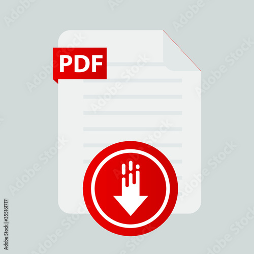 PDF file icon. Flat design graphic illustration. Vector PDF icon.