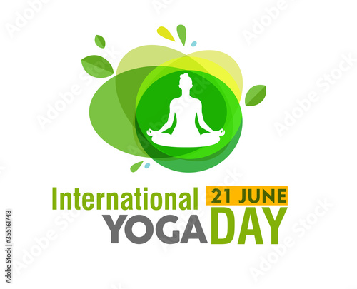 21 june International yoga day web banner EPS10 vector.Meditation Practice Yoga Colorful Fitness Concept. Vector illustration
