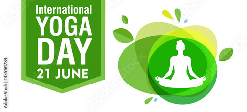 21 june International yoga day web banner EPS10 vector.Meditation Practice Yoga Colorful Fitness Concept. Vector illustration

