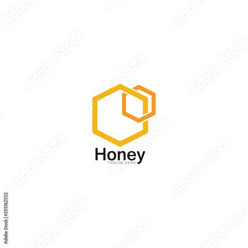 Honey comb logo vector icon concept