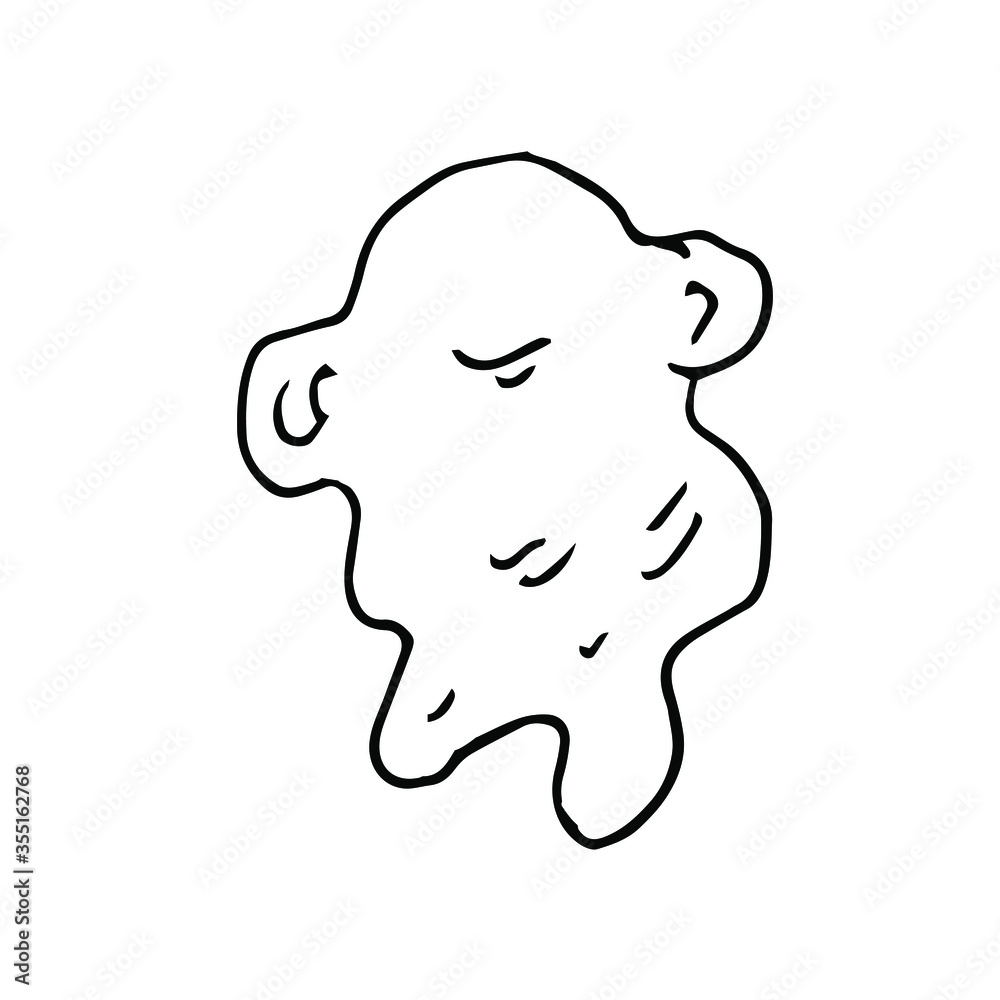 Root. Tuber. Vector illustration of a contour isolated on a white background. For Botanical books and design. Root. Tuber. Vector illustration of a contour isolated on a white background. For Botanical books and design.