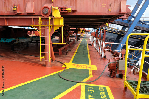 cargo ship steel main weather deck with hatch-cover view © Eugene