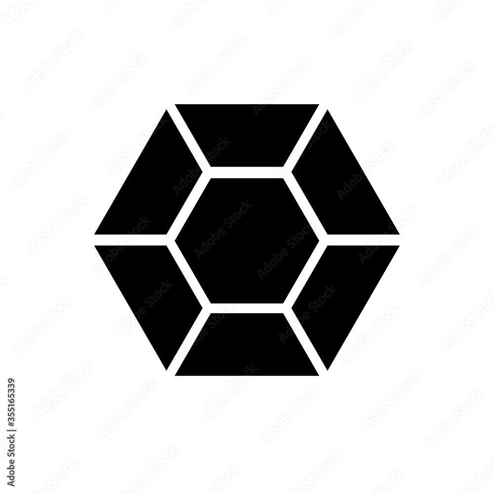 Abstract black and color shine diamond cristal icon for gemstone concept design Abstract black and color shine diamond cristal icon for gemstone concept design