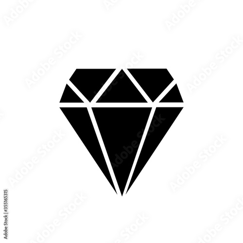 Abstract black and color shine diamond cristal icon for gemstone concept design