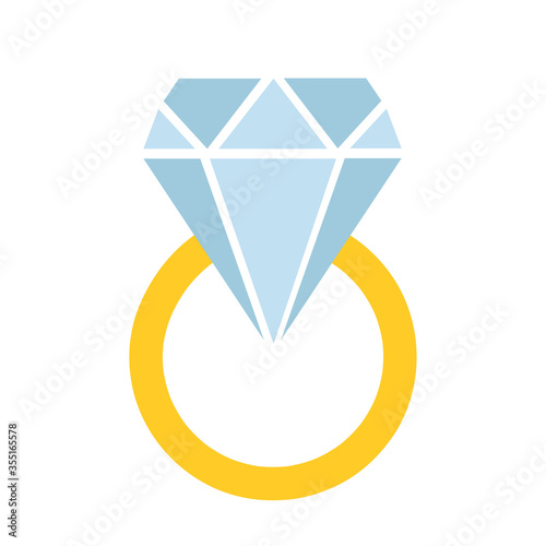 Abstract color shine diamond cristal ring icon for gemstone concept design