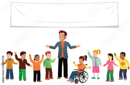 School class of youngsters