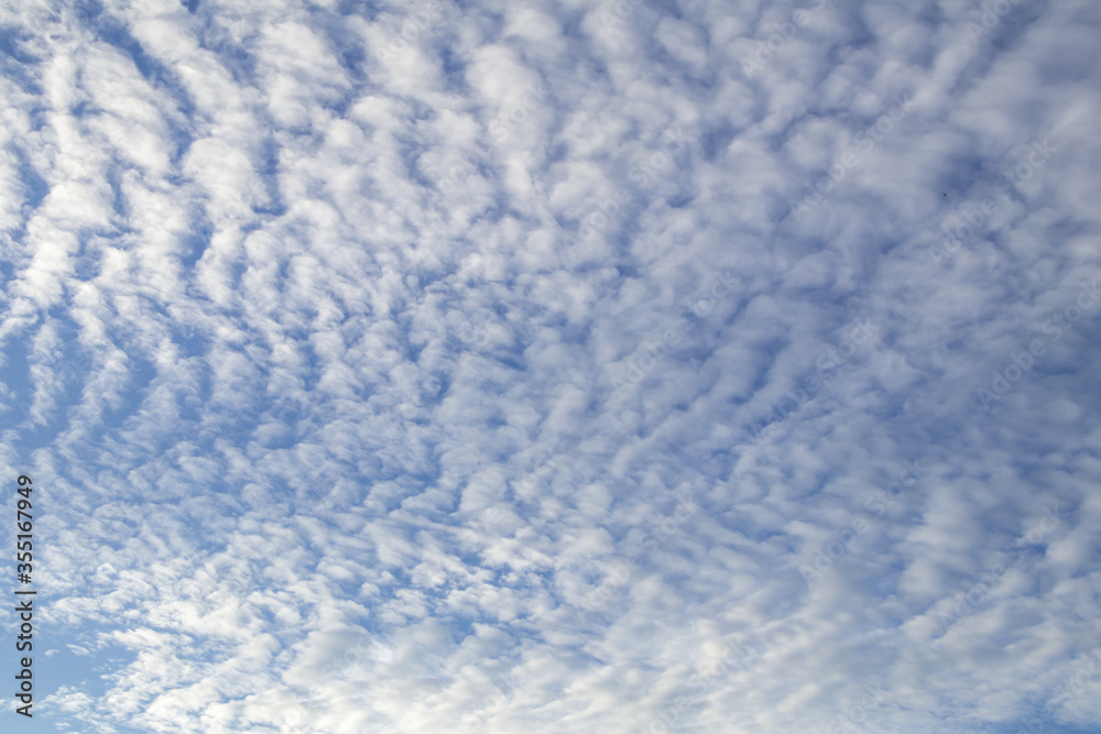 Deep blue sky and white cloud background.Altocumulus soft white clouds against blue sky. Deep blue sky and white cloud background.Altocumulus soft white clouds against blue sky.