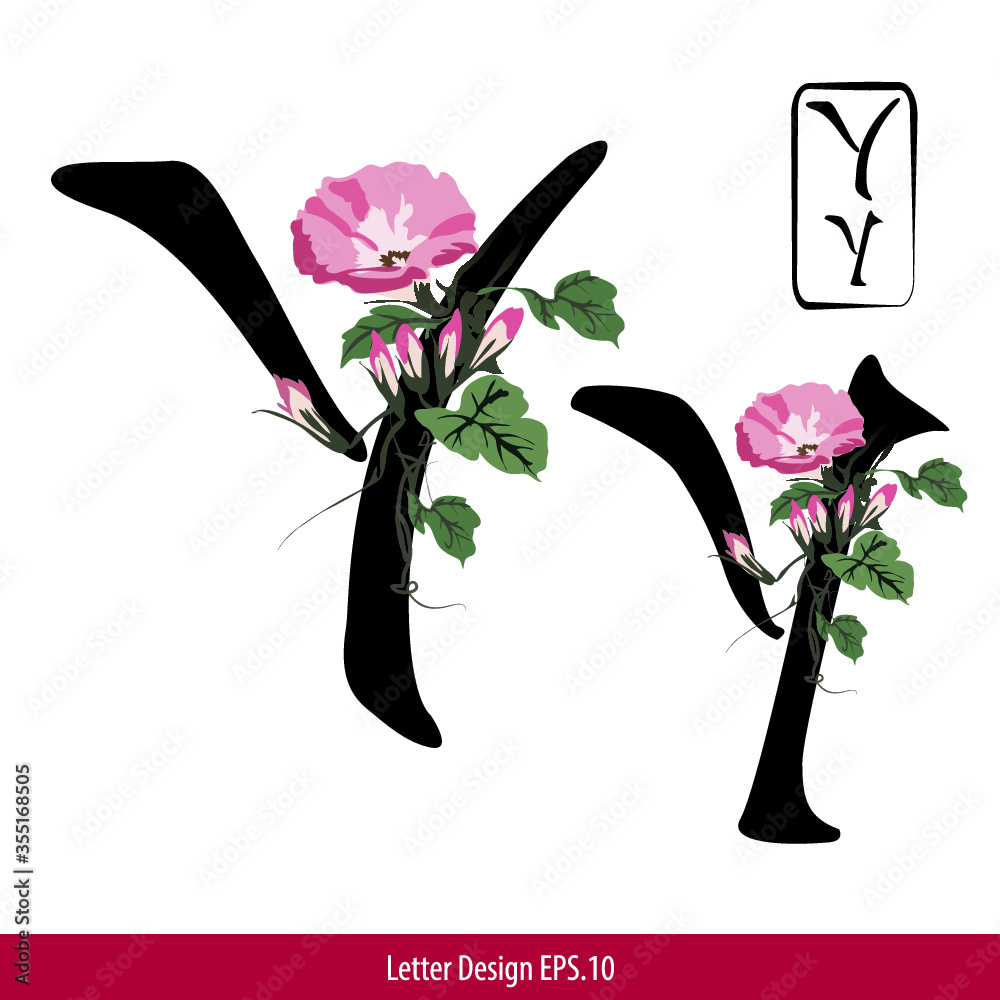 Vector Of Letter Y English Alphabet In Chinese Characters Style With